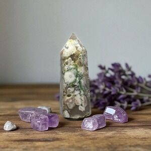 Pink Amethyst Flower Agate | Healing Crystal‎ for Boho Home & Spiritual Decor